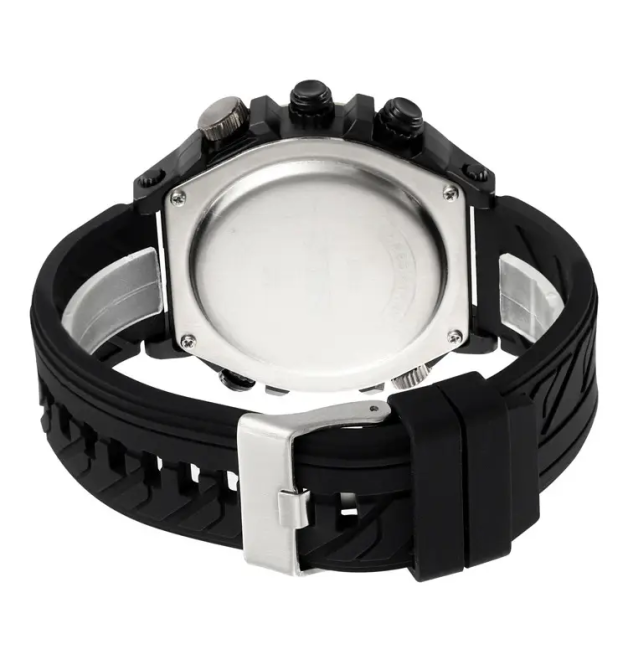 Годинник чоловічий наручний спортивний Skmei 2202 (Чорний силіконовий ремінець) Київ - фото 4