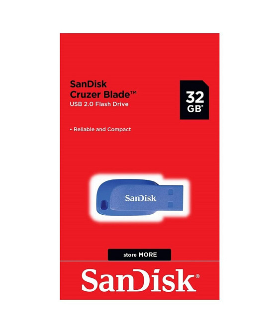 Flash SanDisk USB 2.0 Cruzer Blade 32Gb Electric Blue Київ - фото 3
