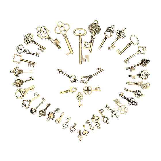 Ретро подвески ключи RESTEQ 125 шт, металлические подвески для бижутерии, декоративные винтажные ключи, фурнитура для Киев