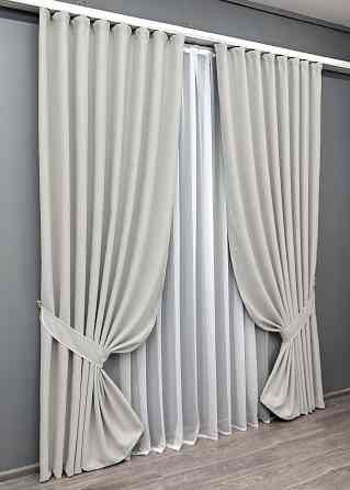 Комплект штор VR-Textil Блекаут двосторонній Scandi № 1903ш Димчасто-білий 150х270 см 2 шт (33-0936) Київ