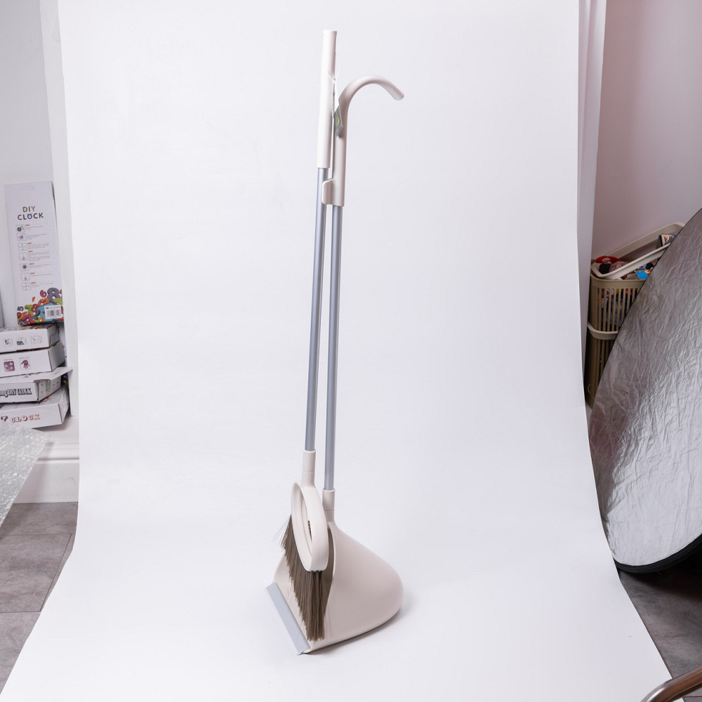 Yiwu Набір віник і совок на довгій ручці для підлоги 25×25×95 (см) Білий HP-45-1W Коломыя - изображение 4