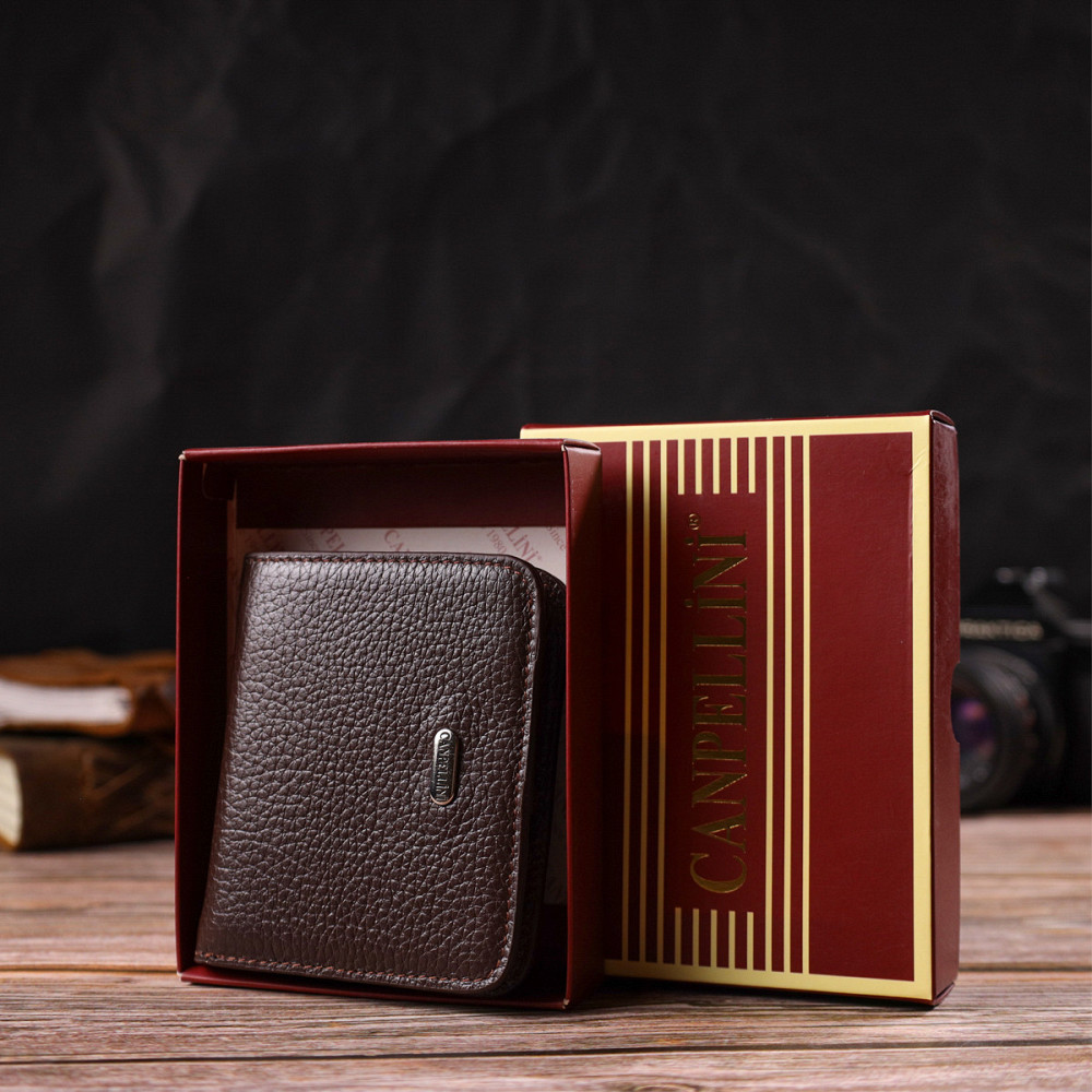 Гаманець для жінок невеликого розміру з натуральної шкіри CANPELLINI 21798 Коричневий Київ - фото 10