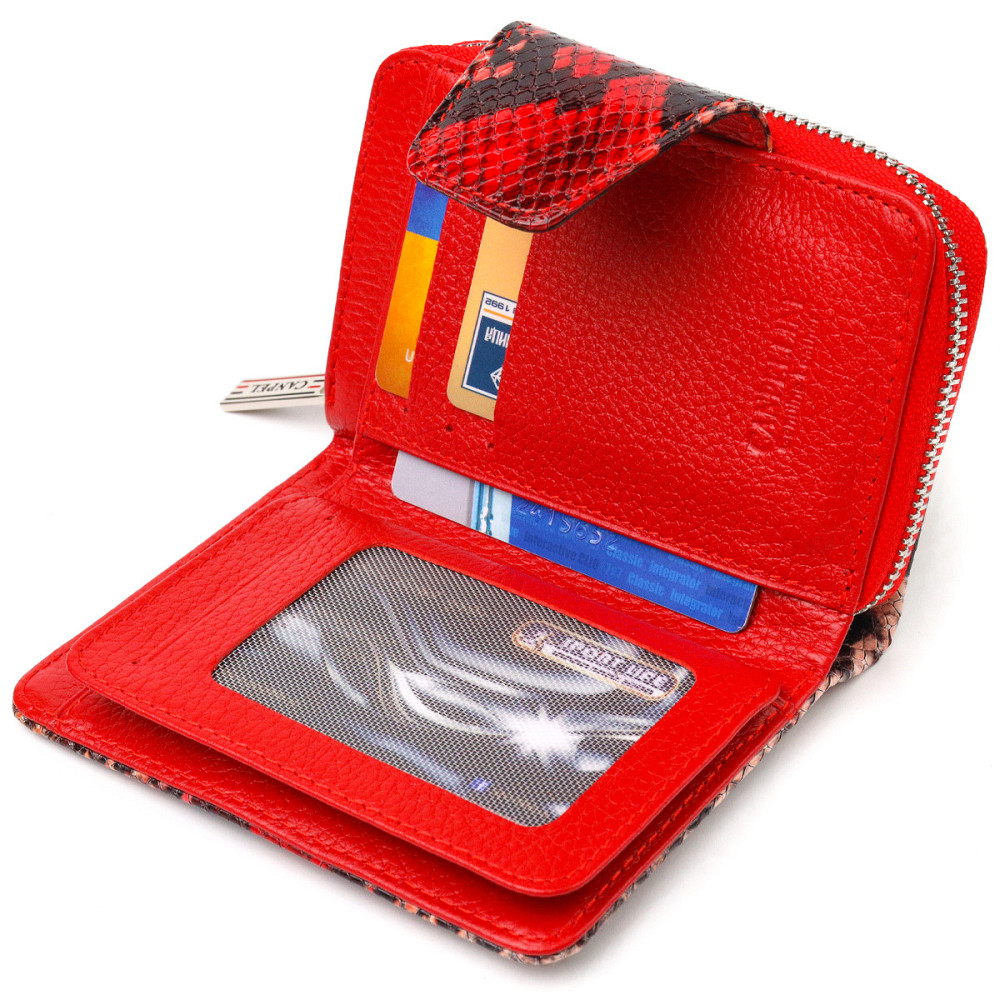 Стильное портмоне для женщин с монетницей на молнии из натуральной фактурной кожи CANPELLINI 21605 Разноцветное Киев - изображение 7