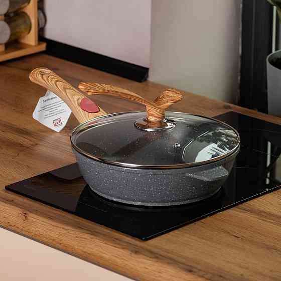 Глибока сковорода з кришкою Ø 26 см, сірий колір Київ