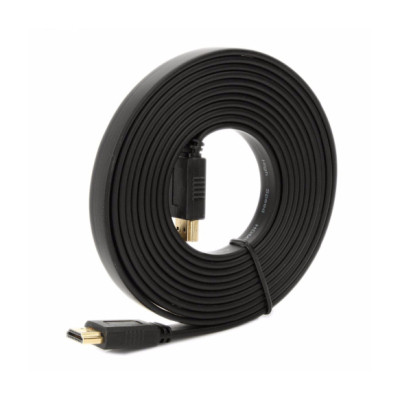 Кабель мультимедийный HDMI M to HDMI M 5.0m V1.4 black Merlion (YT-HDMI(M)/(M)SLIM-5.0m/01072) Винница - изображение 1