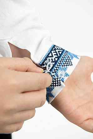 Вишиванка для хлопчиків, лляна, біла, топ Київ