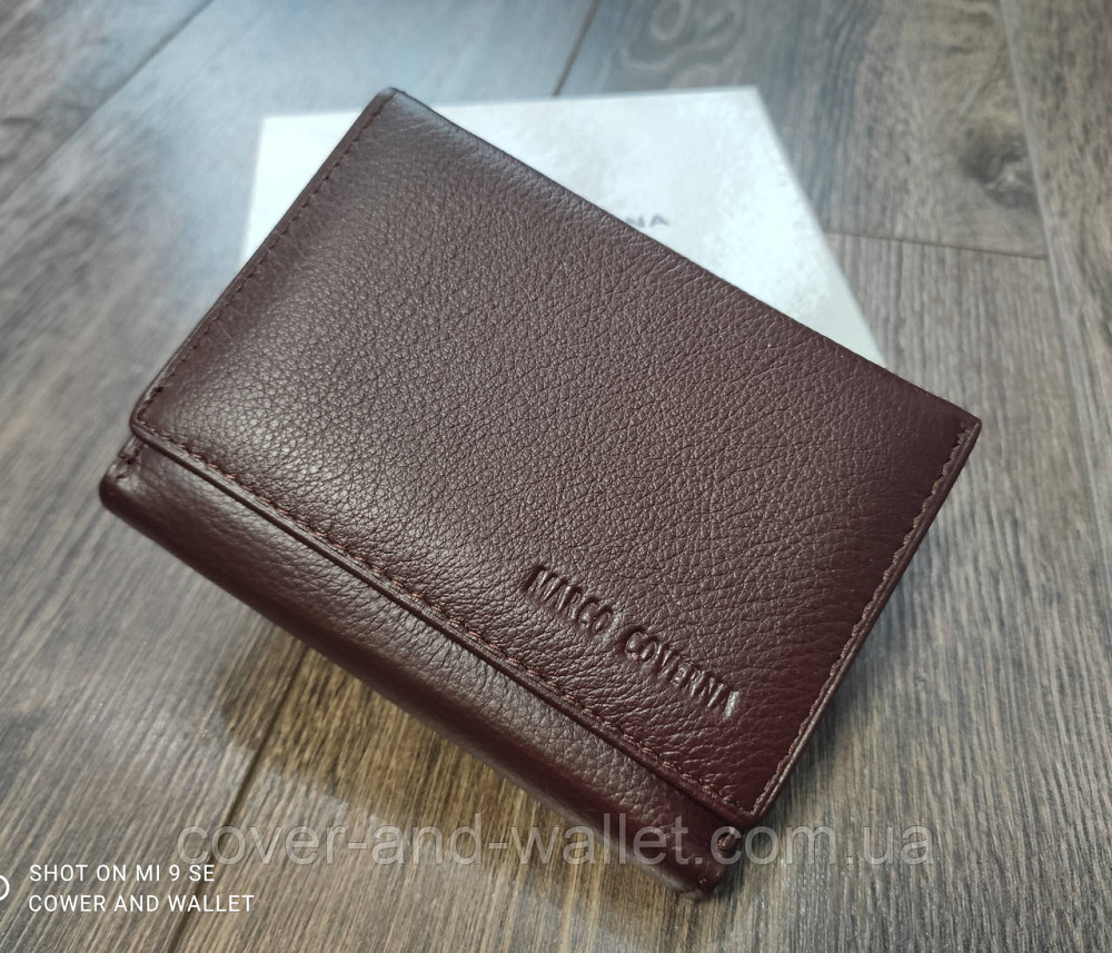 Женский кошелёк коричневого цвета в три сложения из кожи Marco Coverna Киев - изображение 1
