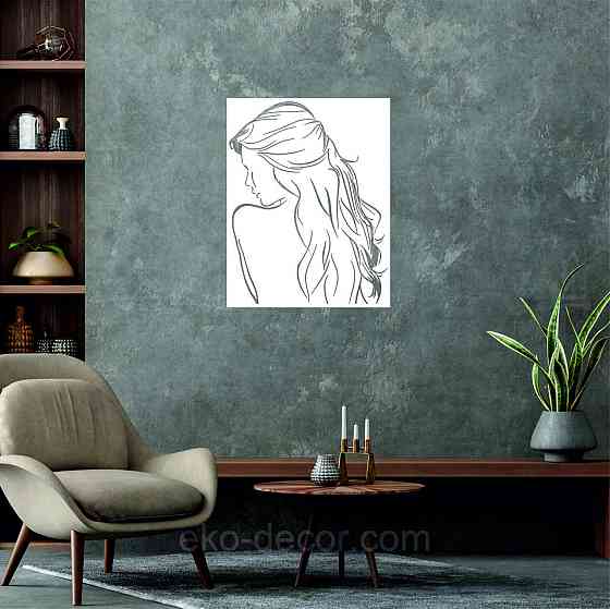 Декоративное настенное Панно «Девушка» Декор на стену 90*70 см, Белый Киев