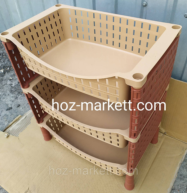 Полка - этажерка беж с коричневым на три яруса Турция Харьков - изображение 2