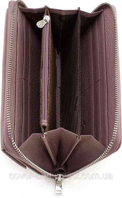 Пудровий жіночий гаманець-клатч із натуральної шкіри на змійці Marco Coverna MC 6054-6 Київ - фото 5