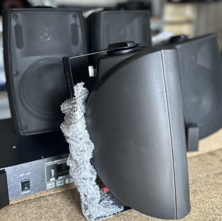 Акустичний комплект підсилювач 100ват 5 регуляторів  5шт колонок. Харків - фото 1