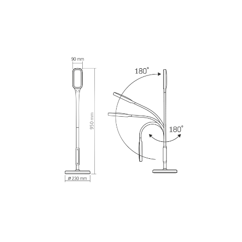 Торшер підлоговий LED 14W 3000-5500K 220V чорний VL-TF07B Videx Житомир - изображение 5