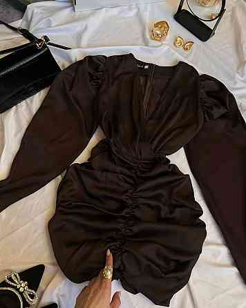 Жіноче елегантне привабливе плаття із шовку арманії. Шоколад, 46/48 Одеса