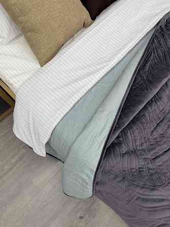 Покривало стьобане Decorator Велюр листя 220х240 см графітовий (85-037) Київ