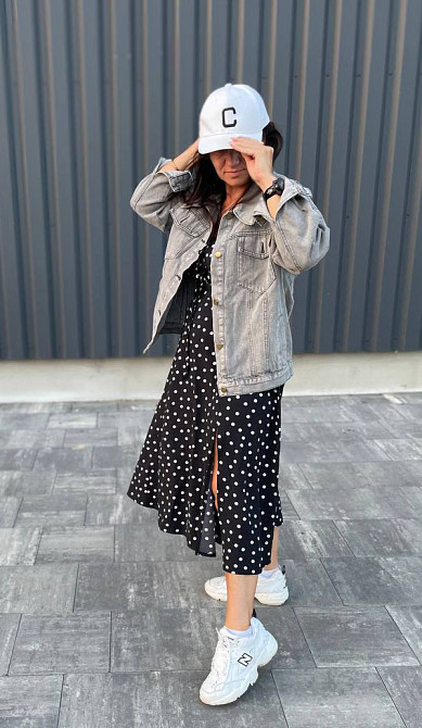 Джинсовая куртка женская весна/осень р 42-46 Серый Харьков - изображение 4