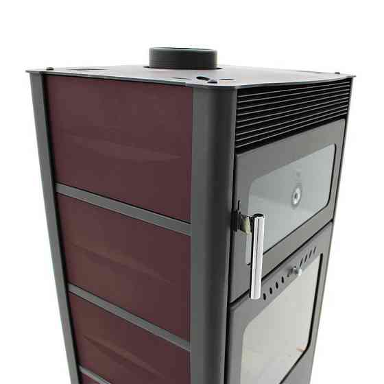 Піч-камін з духовкою Hosseven Rose Oven 10 кВт шамотна топка буржуйка на дровах зі склом верхній димохід Туреччина Київ