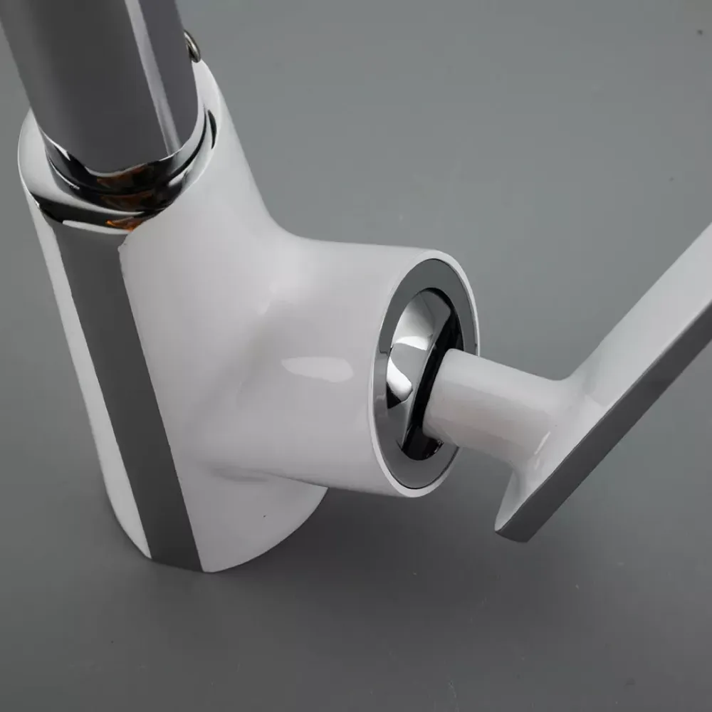 Змішувач для кухні з гнучким Frap F4458 білий/хром Київ - фото 4