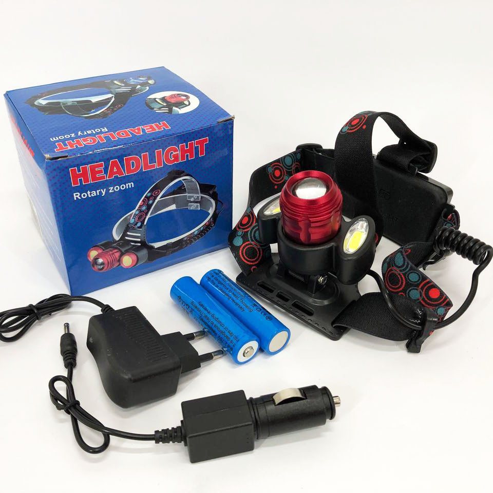 Ліхтар на голову діодний 2117-T6+2COB, Налобна лампа, Ліхтар налобний з RO-272 червоним діодом Київ - фото 8