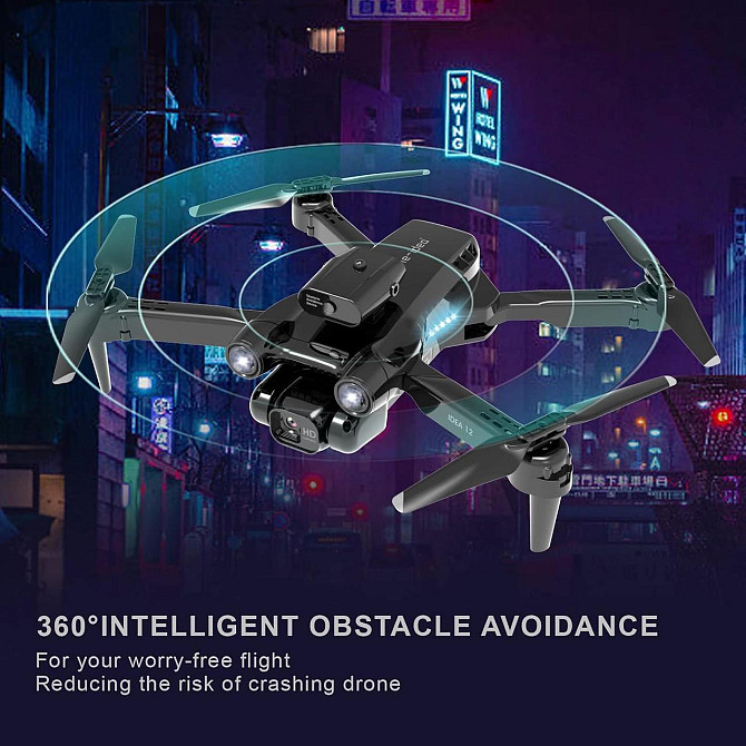 Дрон IDEA12 с 1080P камерой, коптер 360° с избеганием помех, FPV, складной квадрокоптер с сумкой le- Киев - изображение 6