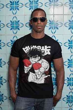 Футболка з аніме принтом Хаджіме Но Іппо Камогава оверсайз (S/M/L) Чорний AnimeJ0561 Дніпро