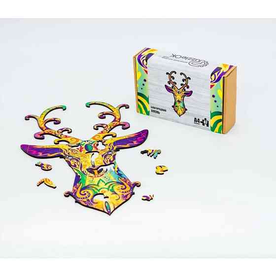 Фігурний дерев'яний пазл A4 Благородний Олень PuzA4-00731, 67 деталей Вінниця