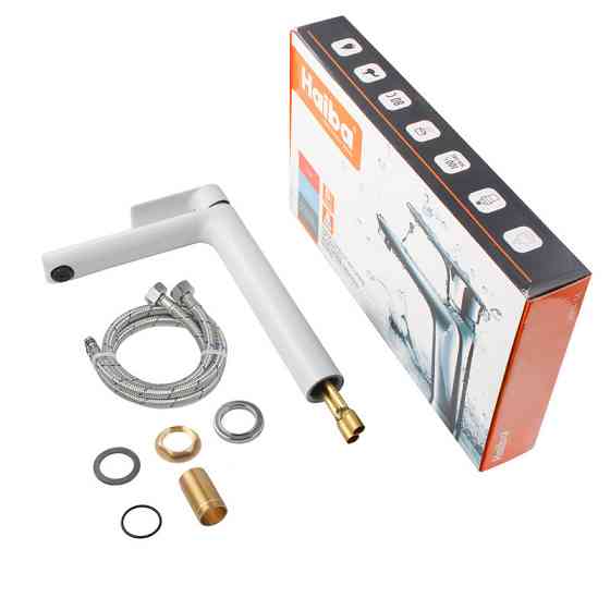 Змішувач для умивальника HAIBA ALEX 001 HIGH WHITE-CHROME   ( HB9564 ) 34613 Харків