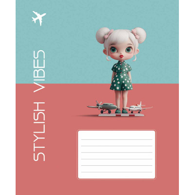 Зошит Школярик Stylish vibes 12 аркушів лінія (012-3568L) Вінниця - фото 5