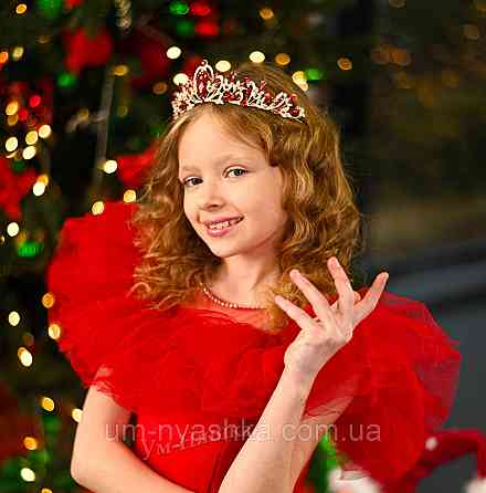 Діадема на обручі Корона золота з червоними каменями Кривий Ріг