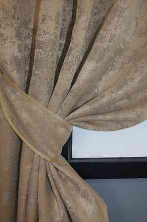 Комплект коротких штор VR-Textil Жакард Sultan YL № 1207ш Капучино 130х160 см 2 шт (39-157) Київ