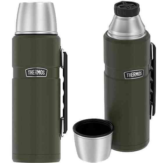 Універсальний Термос 1.2 літра з ручкою для напоїв Thermos "Stainless King" Olive (170028) Нержавіюча сталь Нововолинськ