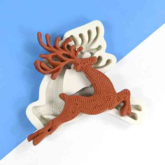 Молд силиконовый Олень 14 на 14 см серый Киев