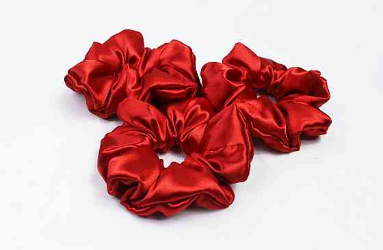 Набір резинок для волосся атласний Червоний Харків