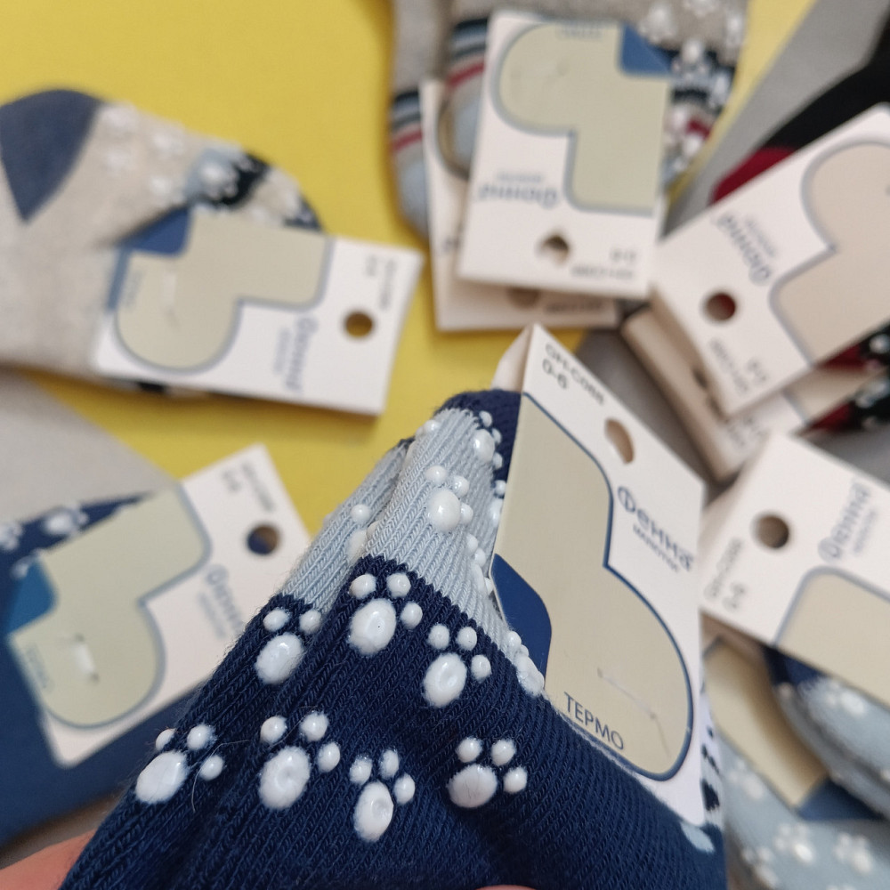 Махровые теплые носки с тормозками 0-6 м Киев - изображение 3