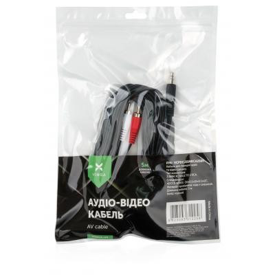 Кабель мультимедійний Jack 3.5mm male to 2xRCA 5.0m Vinga (VCPDCJ35MRCA25BK) Вінниця - фото 3