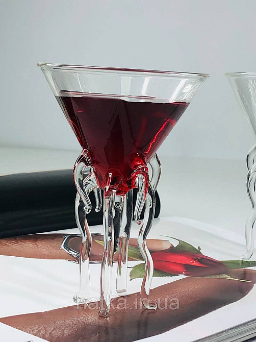 Келих для коктейлю маргарити "богема" 120 мл на ніжках скло прозоре Київ - фото 2