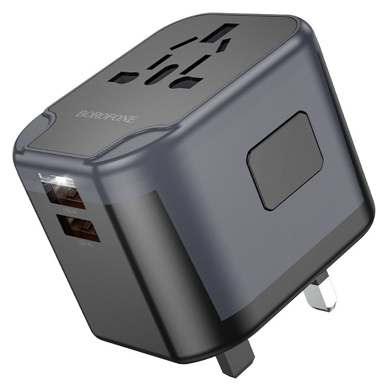 Мережевий зарядний пристрій BOROFONE BAC13 Leader 3-port PD20W(1C2A) universal conversion charger Black Одеса - фото 3