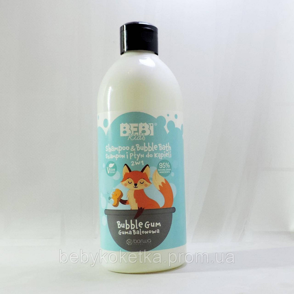Дитячий шампунь та гель для душа 2 в 1 з ароматом жувальної гумки BEBI Kids 500 мл. Львів - фото 1