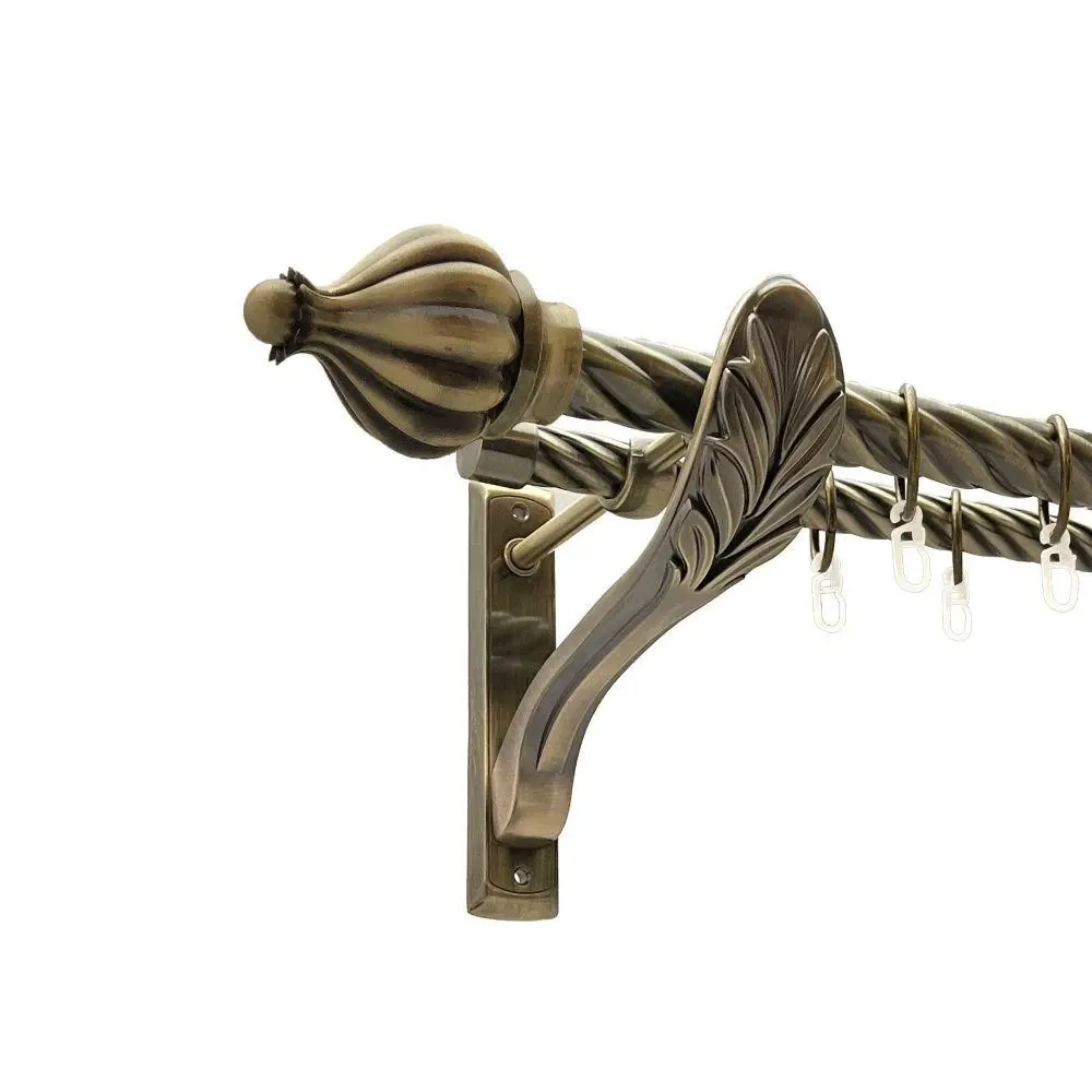 Карниз Orvit Таджа металевий дворядний ретро скручена труба кільце металеве Антик 25\19 мм 160 см Львов - изображение 1