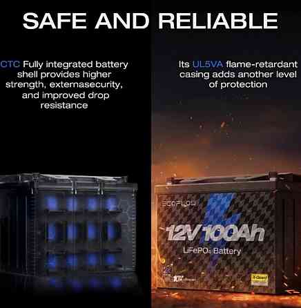 Ecoflow 12V 100Ah LiFePO4 аккумулятор батарея Оригинал из США. Харьков