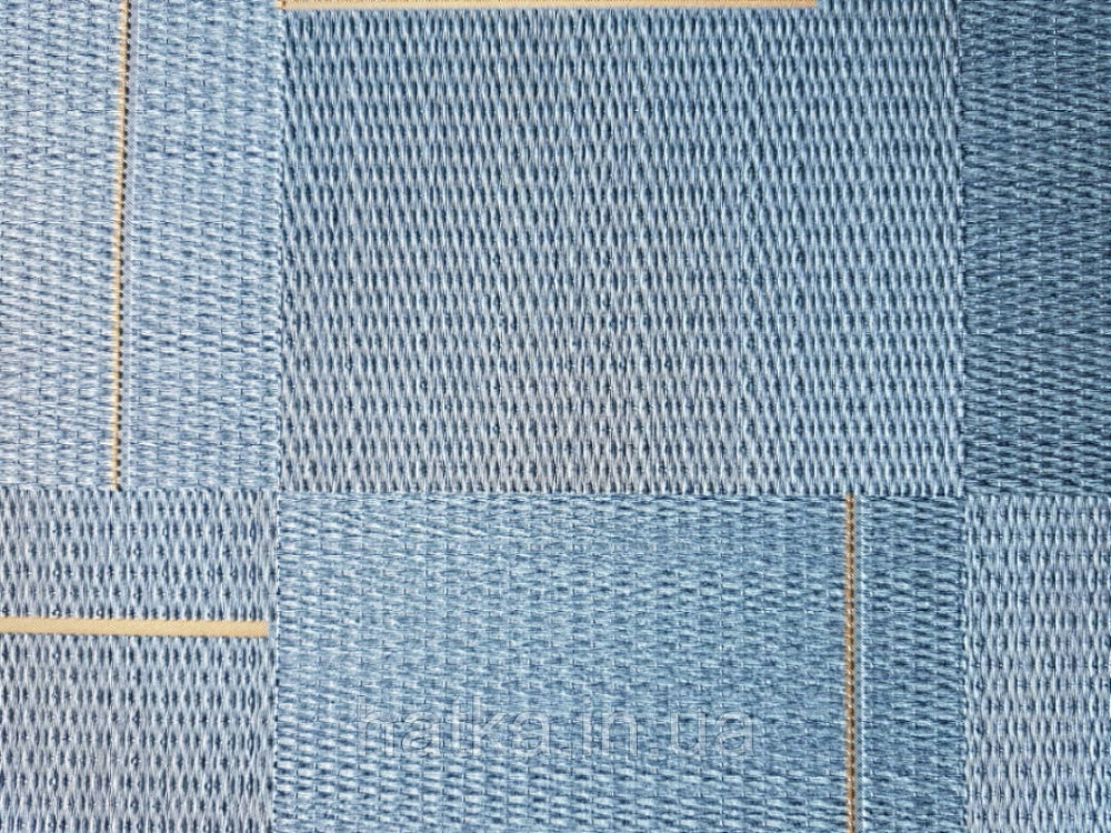 Шпалери вінілові на флізелін Sirpi AltaGamma Home 3 геометрія 3д бірюзові сині квадрати золотисті смуги Київ - фото 3