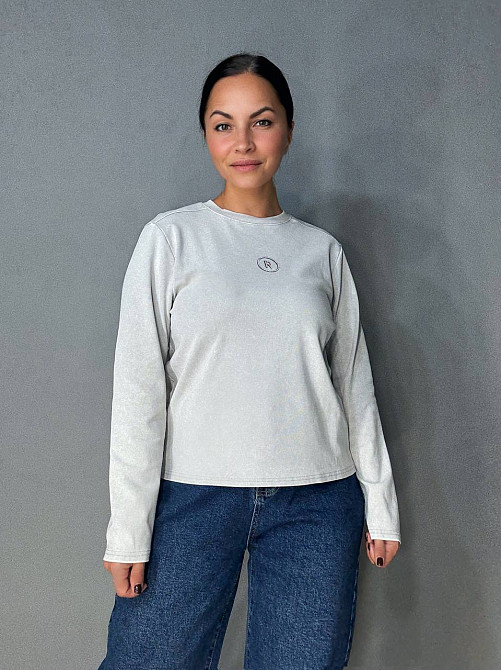 Лонгслив женский A-N 2517-5 трикотажный варка тай-дай с камешками 