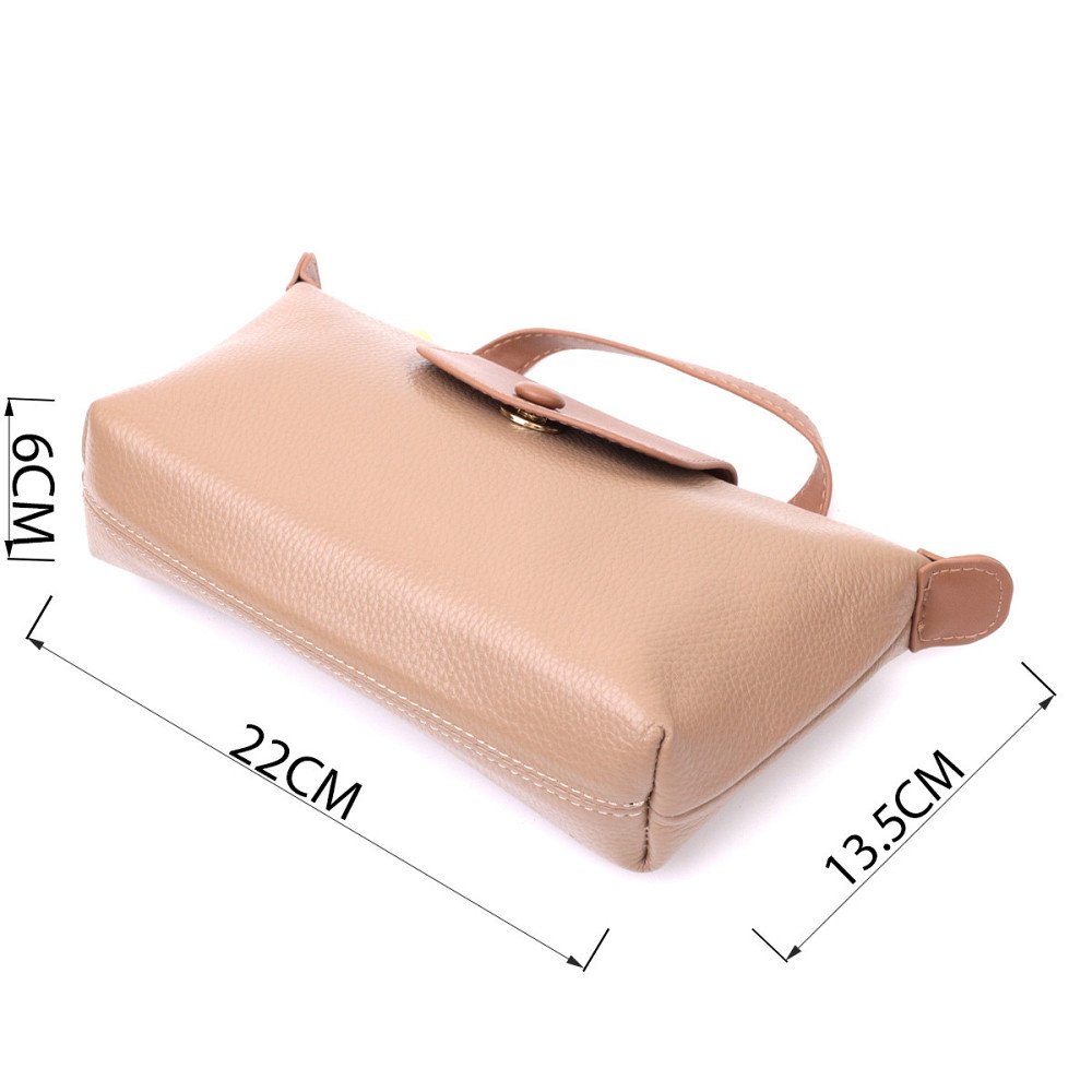 Идеальная женская сумка с интересным клапаном из натуральной кожи Vintage 22251 Бежевая Киев - изображение 3