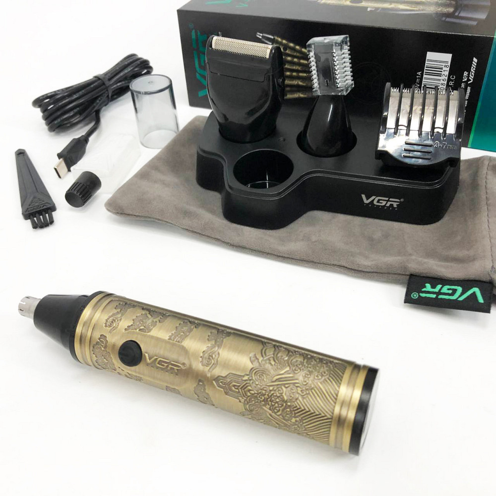 Тример для носа 3в1, Електричний тример для волосся в носі Машинка видалення волосся з носа вух VM-51 Івано-Франківськ - фото 5