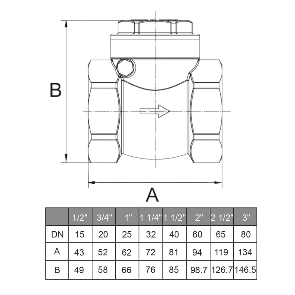 Клапан зворотного ходу води ITAP ROMA 2″ хлопавка 130 (000001409) Київ - фото 4