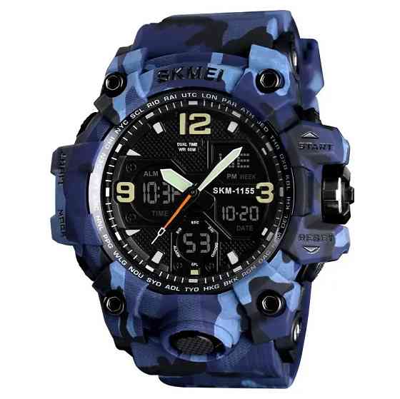 Чоловічий годинник Skmei Hamlet 1155 Синій камуфляж Вінниця