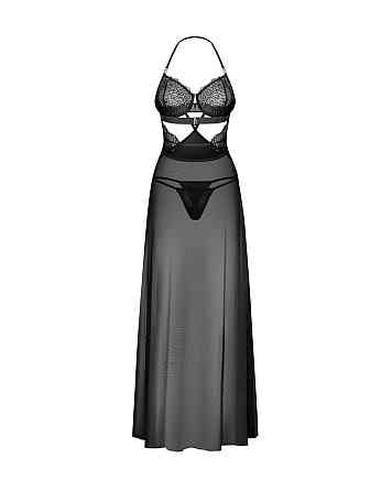Прозора нічна сорочка з мереживом Iliosa + стрінги (S/M) Sex Aura Київ