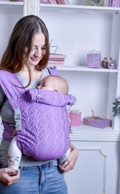 Май-слінг жаккардовий з народження до 36 місяців Coolbabka Бузковий Lily Кривий Ріг - фото 2