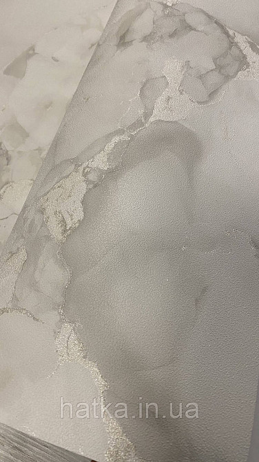 Шпалери метрові вінілові на флізеліні A.S.Creation Elite of Shades1.06x10 під мармур біло-сірий срібло 78657-4 Київ - фото 4
