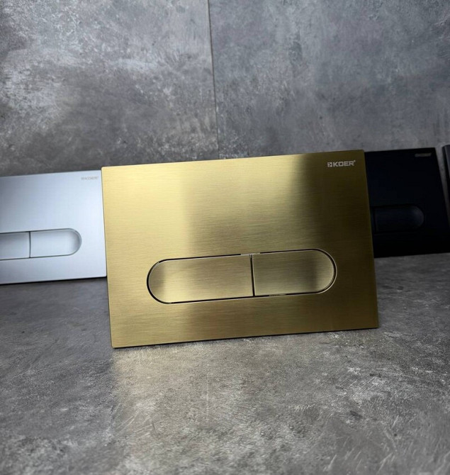 Панель змиву Koer KT-0608-12 240x160x10mm пластик., кнопка закруглена (колір матове золото) (KR6126)   ( 24359 ) Харків - фото 9