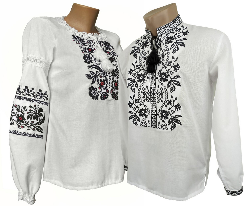 Чоловіча вишиванка на короткий рукав чорним по білому Київ - фото 3